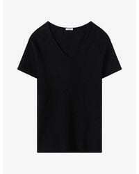 JOSEPH - Elly V-Neck Short-Sleeve Silk Top - Lyst