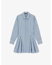 Maje - Checked Rhinestone-Embellished Cotton Mini Dress - Lyst