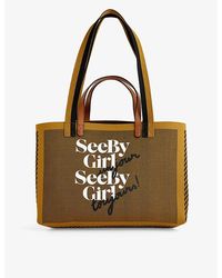 See By Chloé - Logo-pattern Woven Tote Bag - Lyst