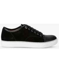 Lanvin - Dbb1 Contrast-sole Suede And Leather Low-top Trainers - Lyst
