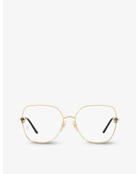Cartier - Ct0417o Rectangle-frame Metal Optical Glasses - Lyst