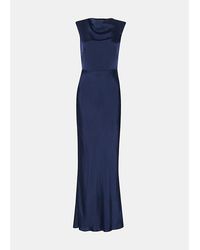 Whistles - Cowl-Neck Tie-Back Satin Maxi Dress - Lyst