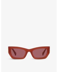 Miu Miu - Mu 09ws Brand-embellished Rectangular-frame Acetate Sunglasses - Lyst