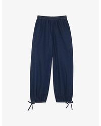 Whistles - Tie-Hem Balloon-Leg Cotton-Blend Trousers - Lyst