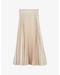 Reiss - Seren Pleated Woven Midi Skirt - Lyst