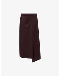 Victoria Beckham - Pressed Tailored Wool Midi Skirt - Lyst