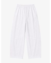 Ro&zo - Elasticated-Waist Barrel-Leg Cotton Trousers - Lyst