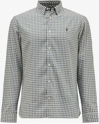 AllSaints - Varmo Checked Ramskull-embroidered Cotton Shirt - Lyst