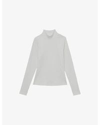 Reiss - Polly Ribbed Stretch-Cotton Top - Lyst