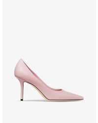 Jimmy Choo - Love 85 Lizard-embossed Leather Heeled Courts - Lyst