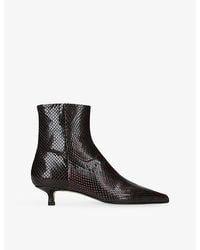Aeyde - Sofie Ankle Heeled Leather Boots - Lyst