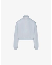 Skims - Drapey French Terry Half-Zip Cotton-Jersey Sweatshirt - Lyst