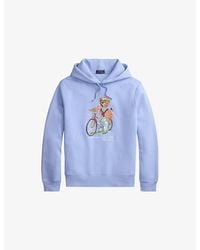 Polo Ralph Lauren - Bike Polo Bear Printed Cotton-Blend Hoody - Lyst
