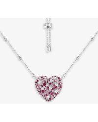 Apm Monaco - Fuchsia Heart Sterling- And Zirconia Pendant Necklace - Lyst