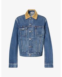 JW Anderson - Corduroy Collar Cotton Denim Jacket - Lyst