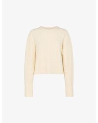 Whistles - Cable-Knit Round-Neck Wool-Blend Jumper - Lyst