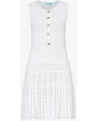 Melissa Odabash - Rosie Semi-sheer Cotton-knit Mini Dress - Lyst
