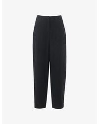 Whistles - Barrel-Leg High-Rise Linen Trousers - Lyst