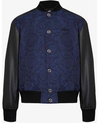 Versace - Baroque-pattern Stand-collar Cotton Bomber Jacket - Lyst
