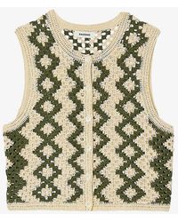 Sandro - Zig-zag Weave Crochet-knit Cardigan - Lyst