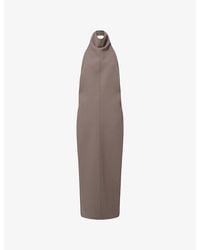 KHAITE - Roxanne Halter-Neck Woven Maxi Dress - Lyst