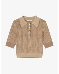 LK Bennett - Rosey Textured-weave Knitted Polo Shirt - Lyst