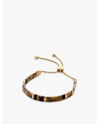Monica Vinader - Delphi 18Ct-Plated Vermeil Sterling- And Tiger's Eye Friendship Bracelet - Lyst
