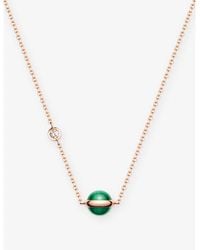Piaget - Possession 18Ct Rose- Malachite And 0.05Ct Diamond Necklace - Lyst