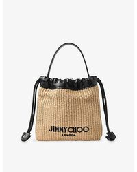 Jimmy Choo - Drawstring Soft Raffia Pouch - Lyst