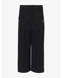 eem - Wide-Leg Cropped Woven Trousers - Lyst