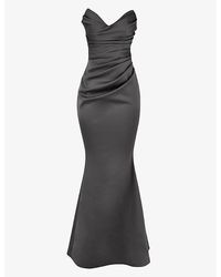 House Of Cb - Fleur Sweetheart-Neckline Fishtail-Hem Woven Maxi Dress - Lyst