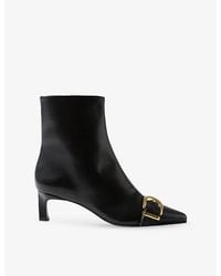Claudie Pierlot - Buckle-Embellished Leather Heeled Ankle Boots - Lyst
