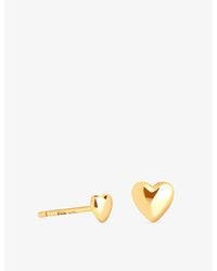 Astrid & Miyu - Heart 18Ct- Plated Sterling- Stud Earrings - Lyst