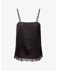 Dissh - Selene Lace-Trim Satin Cami Top - Lyst