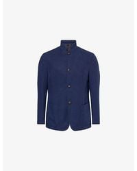 Eleventy - Stand-Collar Single-Breasted Linen-Blend Jacket - Lyst