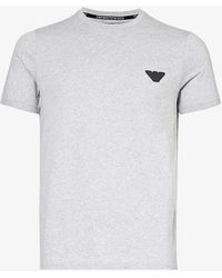 Emporio Armani - Crewneck Brand-logo Cotton-jersey T-shirt X - Lyst