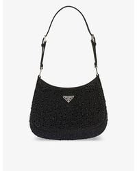 Prada - Cleo Crystal-embellished Satin Shoulder Bag - Lyst