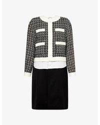 Undercover - Tweed Round-Neck Woven Coat - Lyst