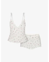Skims - Triangle Stretch-Lace Cami And Short Set - Lyst