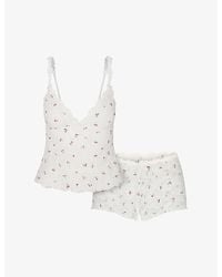 Skims - Triangle Stretch-Lace Cami And Short Set - Lyst
