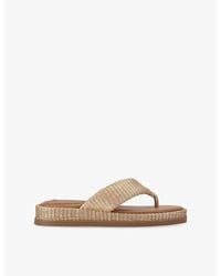 Steve Madden - Bella Metallic-Woven Sandals - Lyst