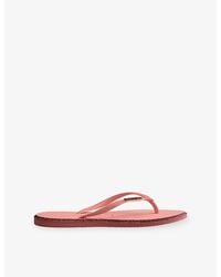 Havaianas - Slim Point Glitter Rubber Flip-Flops - Lyst