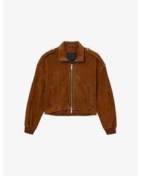 AllSaints - Lowden Collared Suede Jacket - Lyst