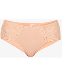 Chantelle - Norah Floral-embroidered Stretch-lace Brief - Lyst