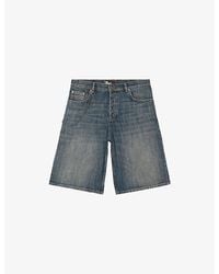 The Kooples - Straight-Leg Faded-Wash Denim Shorts - Lyst