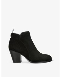 KG by Kurt Geiger - Stone Heeled Faux-Suede Ankle Boots - Lyst