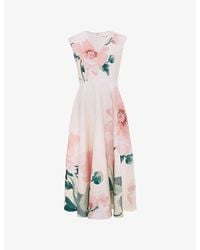 Phase Eight - Rakhi Scuba Floral-Print Woven Midi Dress - Lyst