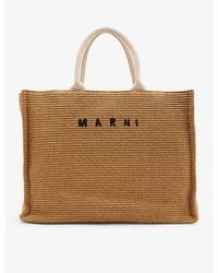 Marni - East West Large Straw Tote Bag - Lyst
