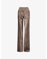 Rick Owens - Bias Panelled Straight-Leg Satin Trousers - Lyst