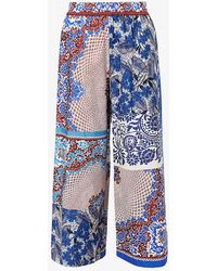 Weekend by Maxmara - West Long Graphic-print Mid-rise Wide-leg Cotton Trousers - Lyst
